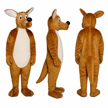 Kangaroo Mascot Costume in Brown with White Belly Adult