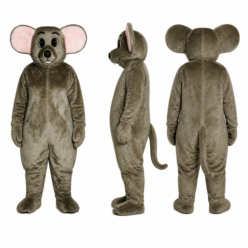 Koala Mascot Costume in Gray with Large Pink Ears Adult