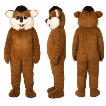 Chipmunk Mascot Costume in Brown with Cream Cheeks Adult