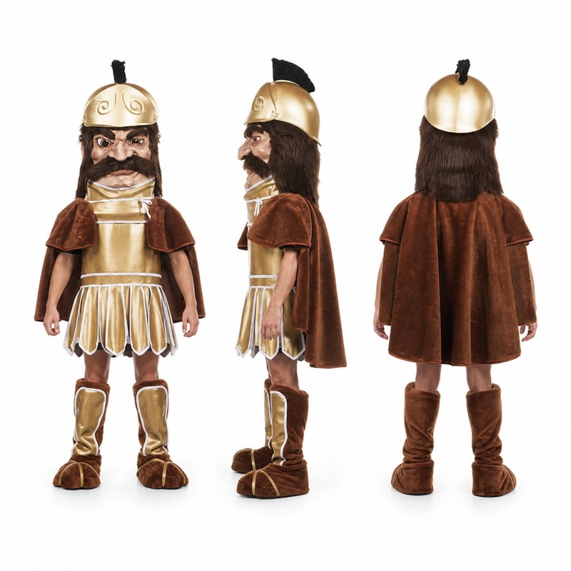 Ancient Warrior Mascot Costume in Gold Armor Adult