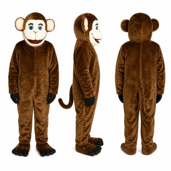 Monkey Mascot Costume in Brown with Cream Face Adult