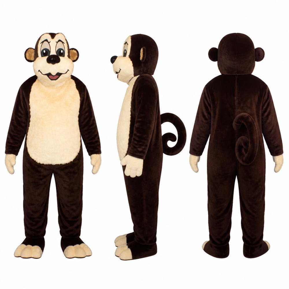 Monkey Mascot Costume in Brown with Cream Belly Adult Monkey Mascot Costume in Brown with Cream Belly Adult