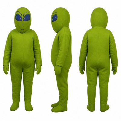 Alien Mascot Costume in Green with Blue Eyes Adult