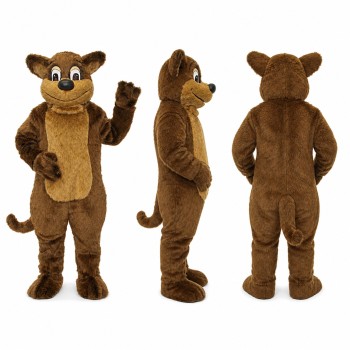 Morley Muskrat Mascot Costume in Brown with Tan Belly Adult
