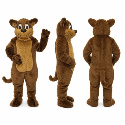 Morley Muskrat Mascot Costume in Brown with Tan Belly Adult