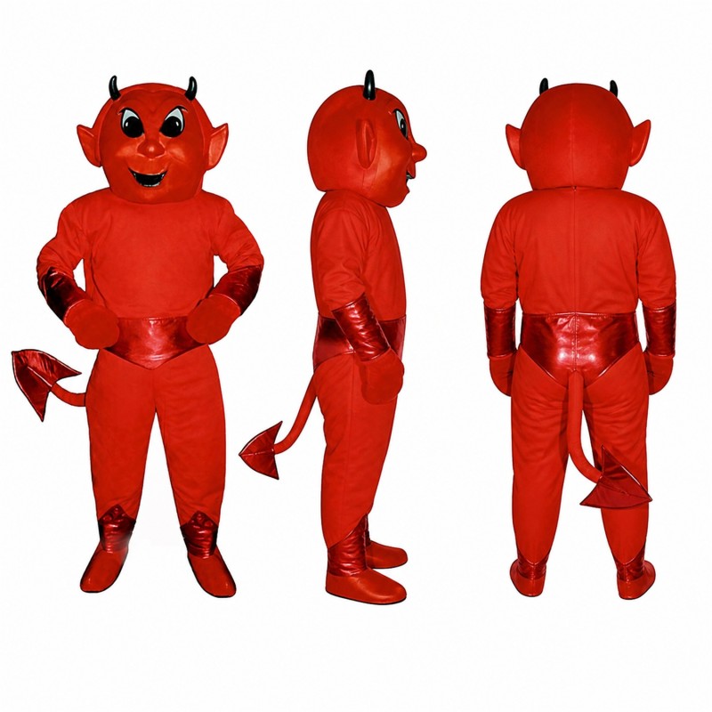 Devil Mascot Costume in Red with Horns and Tail Adult