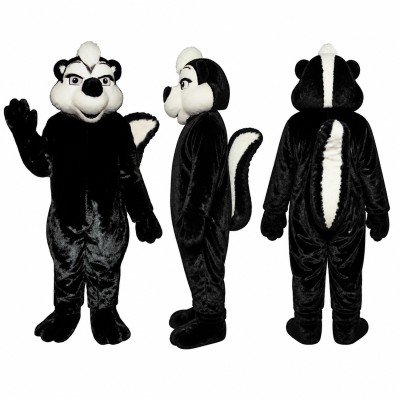 Skunk Mascot Costume in Black and White Adult