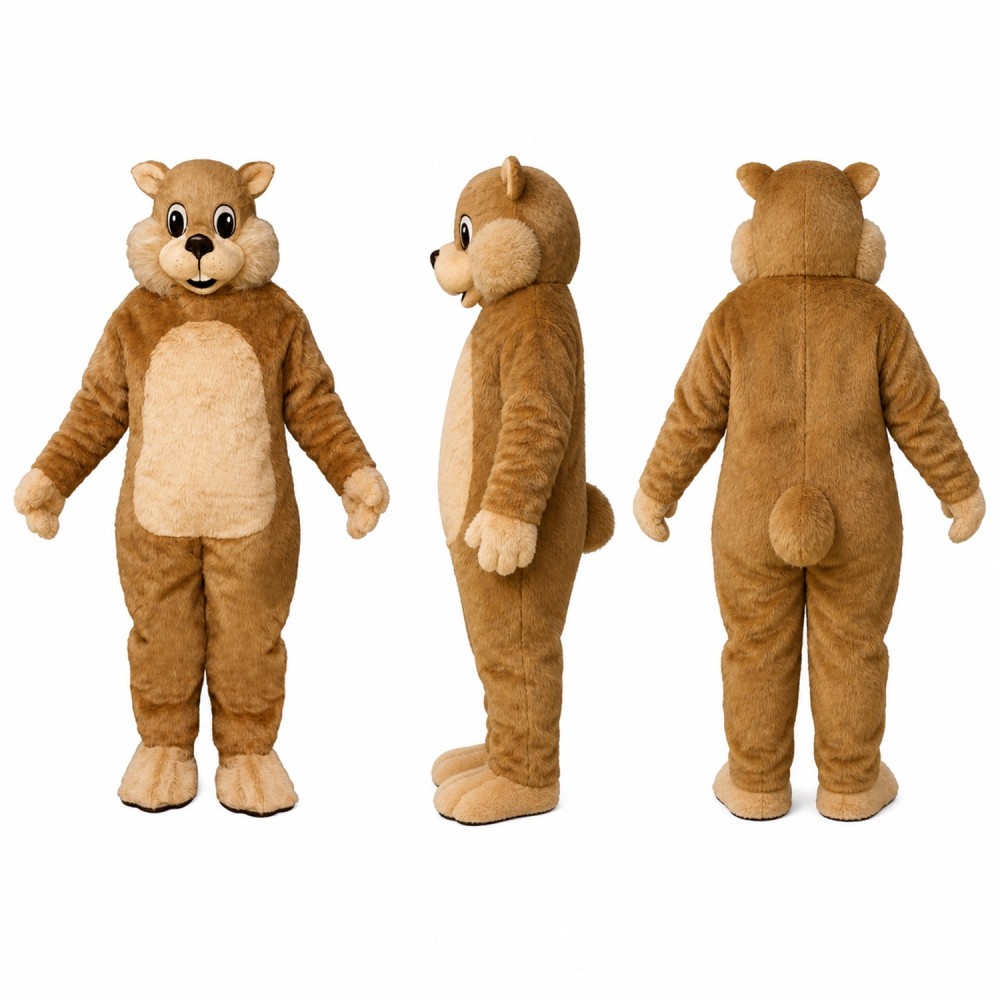 Chipmunk Mascot Costume in Tan with Cream Belly Adult