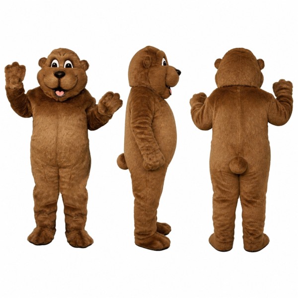 Beaver Mascot Costume in Brown with Buck Teeth Adult