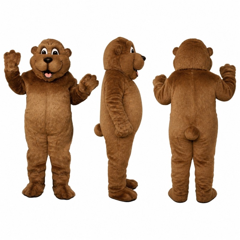 Beaver Mascot Costume in Brown with Buck Teeth Adult