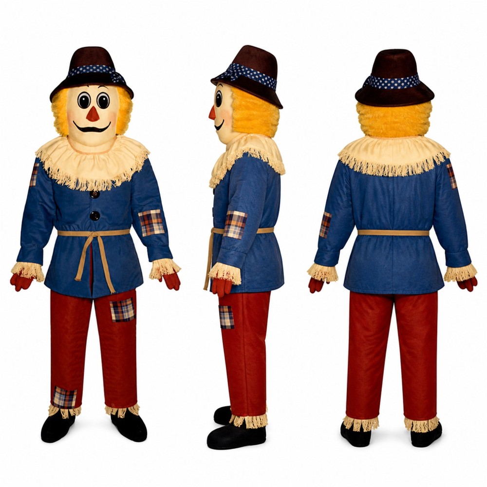 Court Jester Mascot Costume in Blue and Red with Ruffled Collar Adult Court Jester Mascot Costume in Blue and Red with Ruffled Collar Adult