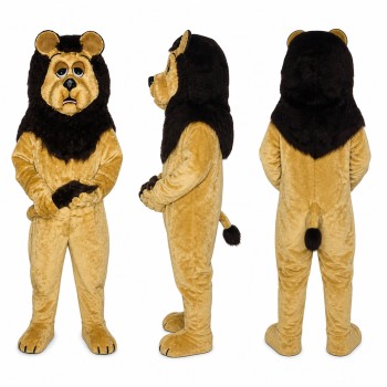 Lion Mascot Costume in Tan with Black Mane Adult