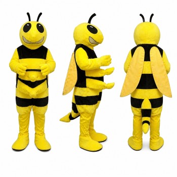 Bee Mascot Costume in Yellow and Black Adult