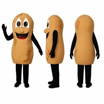 Potato Mascot Costume in Brown with Smiling Face Adult