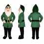 Christmas Elf Mascot Costume in Green with White Beard Adult
