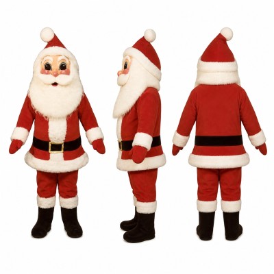 Santa Claus Mascot Costume in Red and White Adult