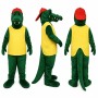 Alligator Mascot Costume in Dark Green with Red Cap and Yellow Shirt Adult