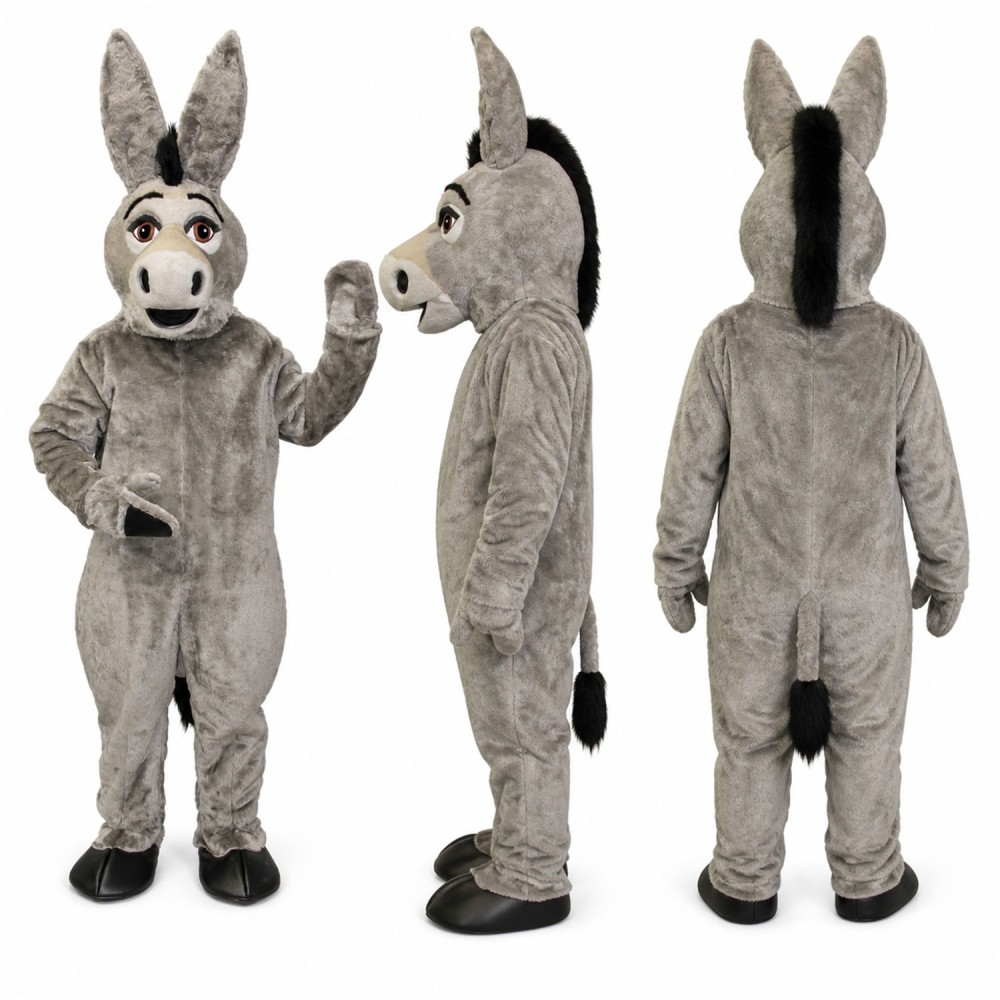 Donkey Mascot Costume in Gray with White Muzzle Adult Donkey Mascot Costume in Gray with White Muzzle Adult