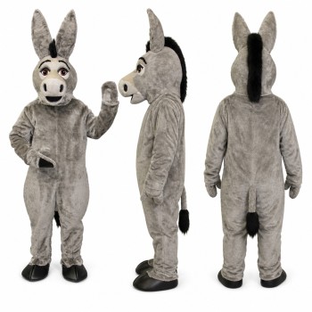 Donkey Mascot Costume in Gray with White Muzzle Adult