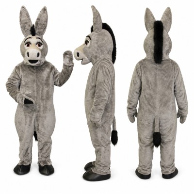 Donkey Mascot Costume in Gray with White Muzzle Adult