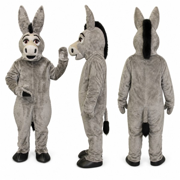 Donkey Mascot Costume in Gray with White Muzzle Adult