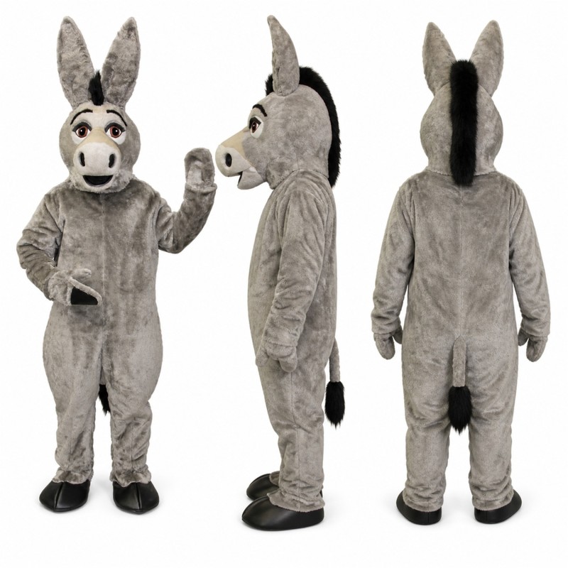 Donkey Mascot Costume in Gray with White Muzzle Adult