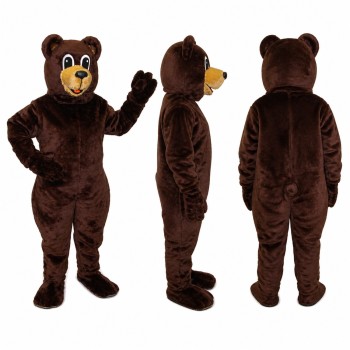 Bear Mascot Costume in Dark Brown with Tan Muzzle Adult
