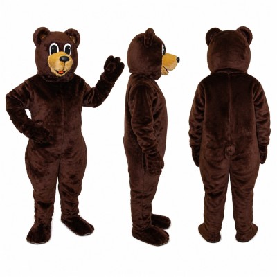 Bear Mascot Costume in Dark Brown with Tan Muzzle Adult