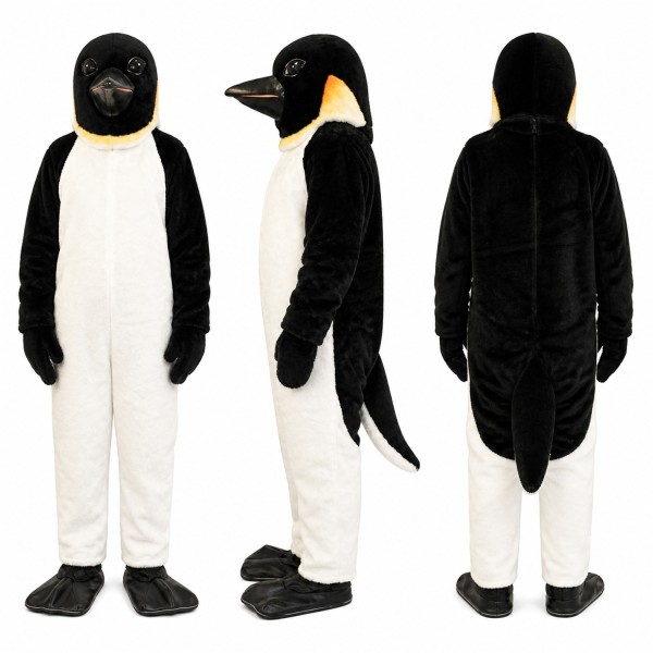 Penguin Mascot Costume in Black and White Adult