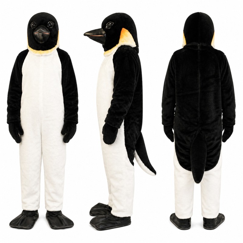 Penguin Mascot Costume in Black and White Adult