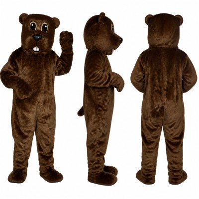 Beaver Mascot Costume in Brown with Buck Teeth Adult