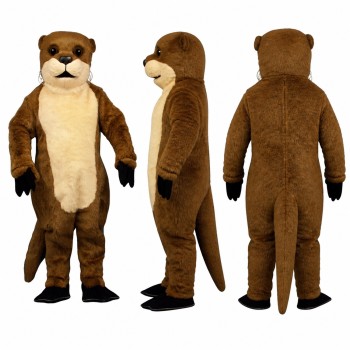 Otter Mascot Costume in Brown with Cream Belly Adult