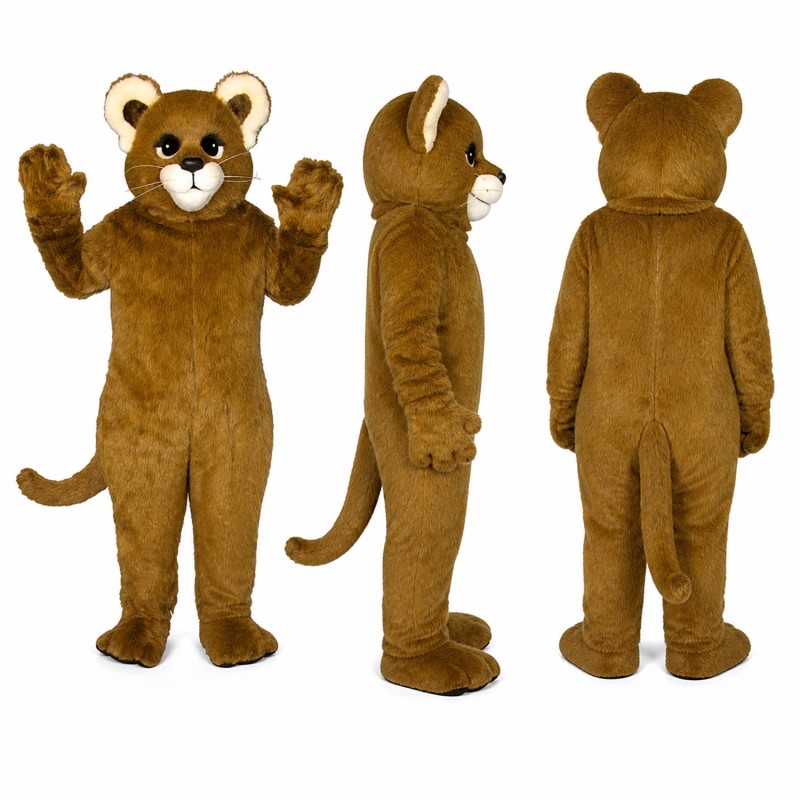 Lion Mascot Costume in Tan with Cream Belly Adult