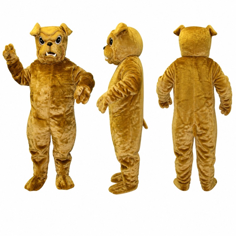 Bulldog Mascot Costume in Golden Tan Adult