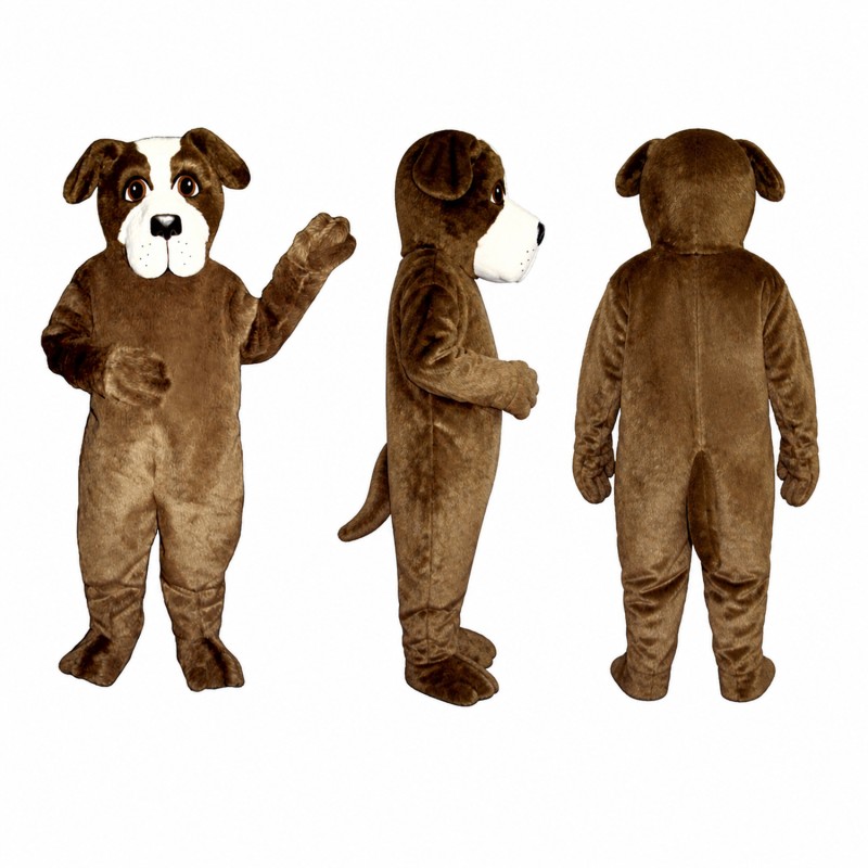 Hound Dog Mascot Costume in Brown and White Adult