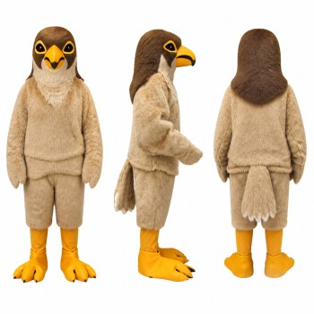 Eagle Mascot Costume in Tan and Brown with Yellow Feet Adult