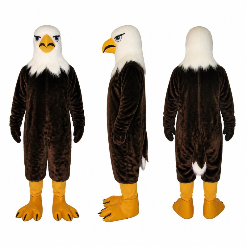 Bald Eagle Mascot Costume in Brown and White Adult