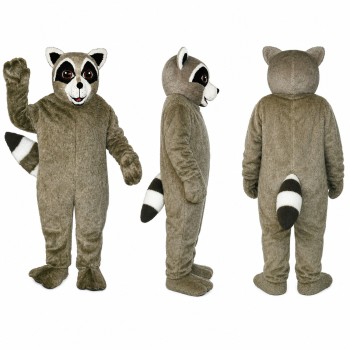 Raccoon Mascot Costume in Gray with Black Face Mask Adult