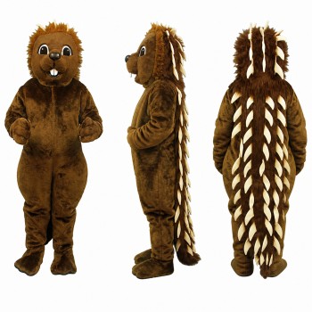 Hedgehog Mascot Costume in Brown with Buck Teeth Adult