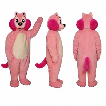 Cat Mascot Costume in Pink with Cream Belly Adult