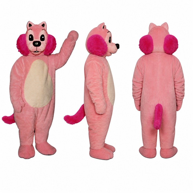 Cat Mascot Costume in Pink with Cream Belly Adult