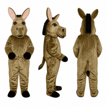 Donkey Mascot Costume in Tan with Long Ears Adult