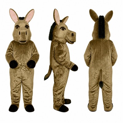 Donkey Mascot Costume in Tan with Long Ears Adult