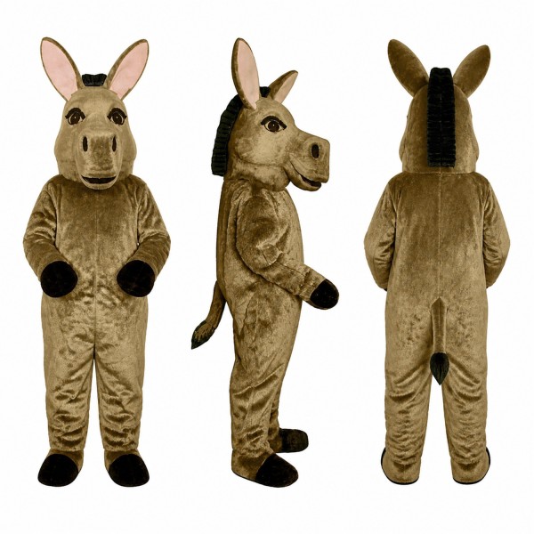 Donkey Mascot Costume in Tan with Long Ears Adult