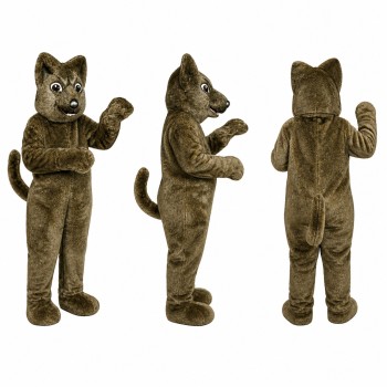 Cat Mascot Costume in Brown with Green Eyes Adult