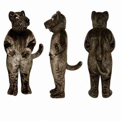 Black Panther Mascot Costume with Gray Belly Adult