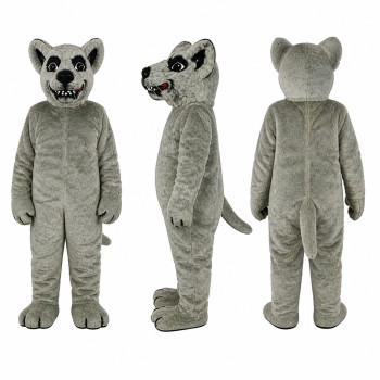 Wolf Mascot Costume in Gray with Toothy Grin Adult