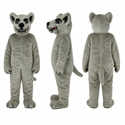Wolf Mascot Costume in Gray with Toothy Grin Adult