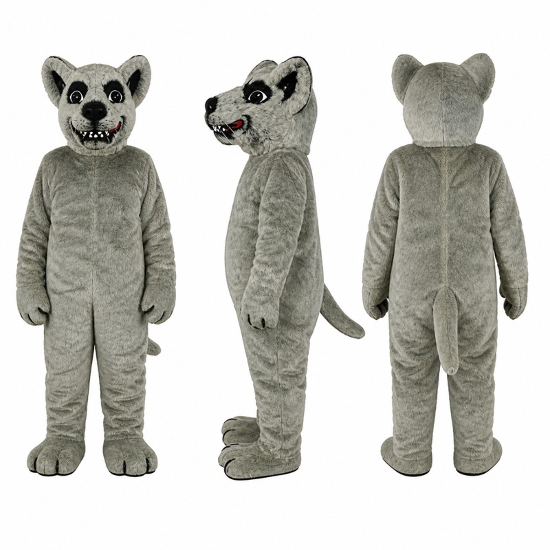 Wolf Mascot Costume in Gray with Toothy Grin Adult
