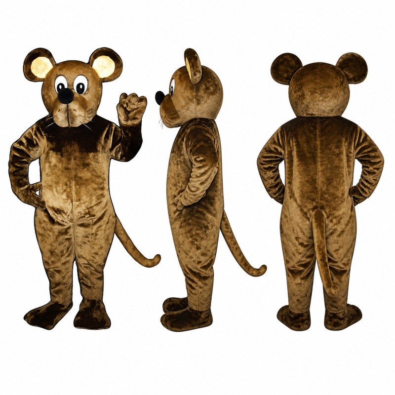 Mouse Mascot Costume in Brown with Tan Belly Adult
